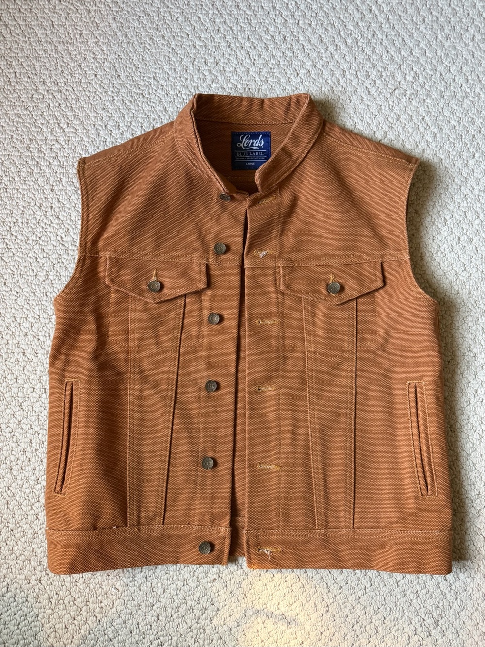 Lands' End Men’s Rust Brown Canvas Vest Jacket
